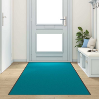 vidaXL Doormat Other Cyan and Black 120 x 350 cm Polyamide and PVC