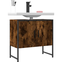vidaXL Bathroom Sink Cabinet Smoked Oak 60x33x60 cm Engineered Wood