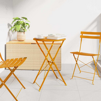 vidaXL Bistro Table Folding Mustard Ø50x71 cm Powder-coated Steel
