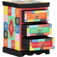 vidaXL Drawer Cabinet Multicolour 40 x 40 x 60 cm Solid Mango wood
