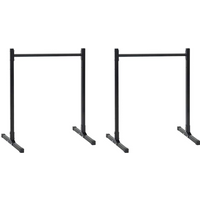vidaXL Dip Stations 2 pcs Black 109 x 90 x 105 cm Powder-coated steel