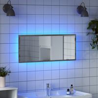 vidaXL LED Bathroom Mirror Grey Sonoma 100x8.5x37 cm Engineered Wood