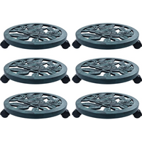 vidaXL Plant Trolleys 6 pcs Green 38 cm Plastic