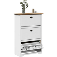 vidaXL Shoe Rack BODO White and Brown 80x35x118 cm