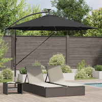 vidaXL Cantilever Banana Parasol Black 294 x 294 x 248 cm