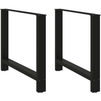 vidaXL Dining Table Legs Black 2 pcs 90x(72-73) cm Steel
