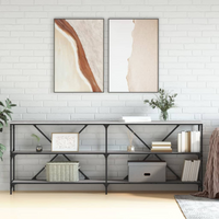 vidaXL Console Table Grey Sonoma 200x30x75 cm Engineered Wood and Iron