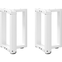 vidaXL Coffee Table Legs T-Shaped 2 pcs White 28x25x(42-43) cm Steel