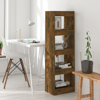 vidaXL Book Cabinet/Room Divider Smoked Oak 40x30x135 cm