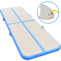 vidaXL Inflatable Gymnastics Mat with Pump 700x100x10 cm PVC Blue