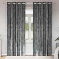 vidaXL Velvet Curtains with Curtains 2 pcs Grey 260 x 140 cm Velvet