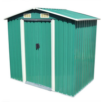 vidaXL Garden Storage Shed Green Metal 204x132x186 cm