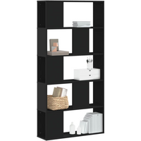 vidaXL Bookcase 5-Tier Black 80.5x23.5x162.5 cm Engineered Wood