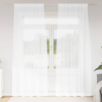 vidaXL Voile Curtain with Curtains 2 pcs White 260 x 140 cm Polyester