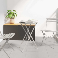 vidaXL Bistro Table Folding Beige Ø50x71 cm Powder-coated Steel