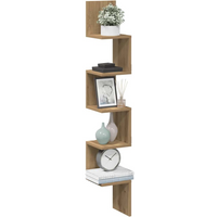 vidaXL Wall Corner Shelf Artisan Oak 20x20x127.5 cm Engineered Wood
