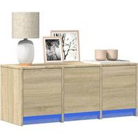 vidaXL TV Cabinet with LED Sonoma Oak 97x34x40 cm Engineered Wood