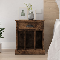 vidaXL Bedside Cabinet Smoked Oak 43x36x50 cm