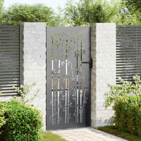 vidaXL Garden Gate with Lock Black 85 x 200 cm Powder-coated steel