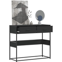 vidaXL Console Table Black 90x35x80 cm Engineered Wood