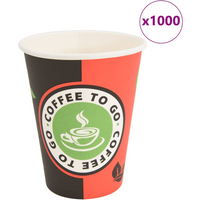 vidaXL Paper Coffee Cups 1000 pcs 12oz 300ml Red and Black