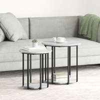vidaXL Side Table Set 2 pcs Grey 50 x 50 x 50.5 cm Engineered Wood