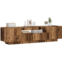 vidaXL TV Cabinet with LED Lights Old Wood 160x35x40 cm Engineered Wood