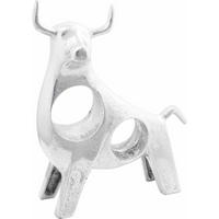 vidaXL Bull Sculpture Silver 22 x 9.5 x 34 cm Aluminium