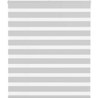 vidaXL Zebra Blind Light Grey 135x100 cm Fabric Width 130.9 cm Polyester