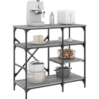 vidaXL Baker's Rack Grey Sonoma 90x40x84 cm Engineered Wood and Metal