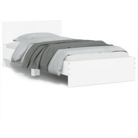 vidaXL Bed Frame without Mattress with LED Lights White 100x200 cm