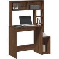 vidaXL Desk with Shelves Brown Oak 100x45x140 cm Engineered Wood
