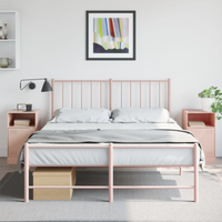 vidaXL Bedside Cabinets 2pcs Pink 34.5x39x62 cm Steel