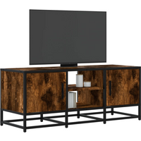 vidaXL TV Cabinet Smoked Oak 100x35x41 cm Engineered Wood and Metal