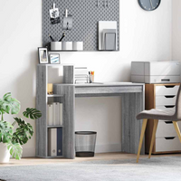 vidaXL Desk with Shelf Grey Sonoma 100 x 40 x 90 cm Engineered Wood