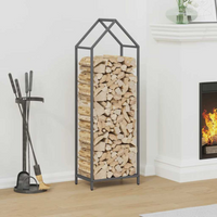 vidaXL Firewood Rack Anthracite 40x25x120 cm Cold-rolled steel