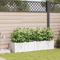 vidaXL Garden White 160 x 40 x 37.5 cm Steel
