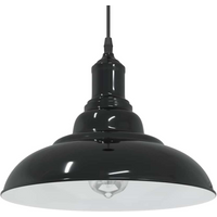 vidaXL Pendant Lamp Height Adjustable E27 Gloss Black Ø 31 cm Metal