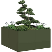 vidaXL Planter Olive Green 80x80x40 cm Cold-rolled Steel