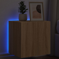 vidaXL TV Wall Cabinet with LED Lights Sonoma Oak 40.5x35x40 cm