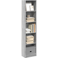 vidaXL Bookcase Grey Sonoma 40x24x176 cm Engineered Wood