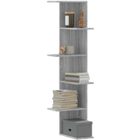 vidaXL Wall Corner Shelf Grey Sonoma 36.5x36.5x140 cm Engineered Wood