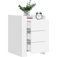 vidaXL Bedside Cabinet White 45x50x65 cm Engineered Wood