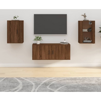 vidaXL Wall Mounted TV Cabinets 2 pcs Brown Oak 40x34.5x60 cm