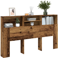 vidaXL Headboard Cabinet Old Wood 180x19x103.5 cm Engineered Wood