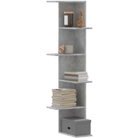 vidaXL Wall Corner Shelf Concrete Grey 36.5x36.5x140 cm Engineered Wood