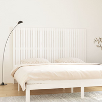 vidaXL Wall Headboard White 204x3x110 cm Solid Wood Pine