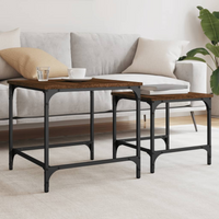 vidaXL Nesting Coffee Tables 2 pcs Brown Oak Engineered Wood