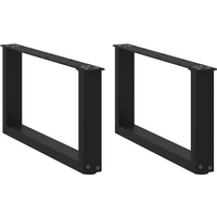vidaXL Coffee Table Legs U-Shaped 2 pcs Black 70x(30-31) cm Steel