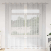 vidaXL Voile Curtain 2 pcs Light Grey 245 x 140 cm Polyester